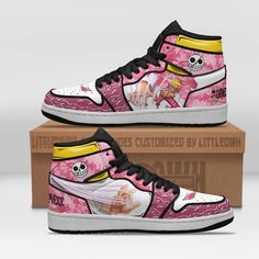 Donquixote Doflamingo Anime Shoes Custom One Piece Jd Sneakers Lightweight construction with breathable mesh fabric provides a comfortable and flawless fit. Pink High-top Running Sneakers With Rubber Sole, Custom Training Sneakers With White Sole And Round Toe, Training Custom Sneakers With White Sole And Round Toe, Training Sneakers With White Sole And Round Toe, Pink High-top Mesh Running Shoes, Pink High-top Running Sneakers With Round Toe, Pink High-top Sneakers For Running With Round Toe, Pink Breathable Custom Sneakers For Streetwear, Pink Breathable High-top Sneakers