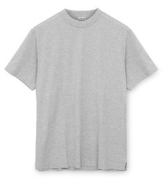 Short Sleeve High Neck T-Shirt, Light Grey, 200 g/m2 100% Supima Cotton Baggy T-shirt, T Shirt Png, My Fashion, Plain Tees, Plain Shirts, Basic Shirts, Grey Tee, Tshirt Outfits, Plain Tshirt