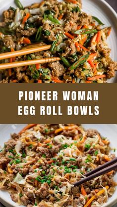 Pioneer Woman Egg Roll Bowls Casseroles Beef, Party Casseroles, Mexican Keto, Vegetarian Party, Beef Crockpot, Crockpot Pasta, Dinner Recipes Healthy Family, Pork Egg Rolls, Eggroll In A Bowl