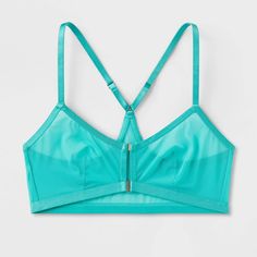 Add a comfy staple to your intimates collection with this Mesh Triangle Bralette from Auden™. The sheer mesh triangle bralette is made of a lightweight knit fabric with added spandex for a flexible fit that moves with you. Adjustable straps allow you to find your ideal fit, while a racerback design gives you a cool, sporty look. Plus, wireless soft cups round out the piece with support that maintains a natural, comfortable shape. Auden™: Fit for you in every way. Triangle Bralette, Soft Cup, Sporty Look, Lightweight Knit, Bralette, Knit Fabric, Knitted Fabric, Adjustable Straps, Jade