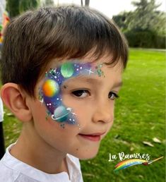 Princess Crown Face Painting, Solar System Face Paint, Magical Face Paint, Solar Eclipse Face Paint, Cocomelon Face Paint, Astronaut Face Paint, Godzilla Face Paint, Space Face Paint Easy, Planet Face Paint