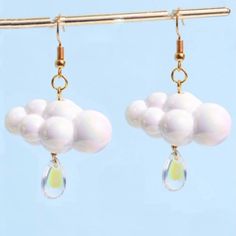 “Rain Clouds” Fluffy White Cumulus Weather Rainbow Iridescent Storm Raindrop Kawaii Cutesy Gold Dangle Earrings. These Fun Fluffy Iridescent White Cumulus Clouds Have A Single Iridescent Transparent Raindrop Dangling Beneath. So Cute! Lightweight! New. Measurements: Eardrop Length: 2” Earring Width: 1.3” If You Want It, Don’t Let It Get Away Send Me An Offer! I Love To Do Bundle Order Discounts! Clouds Fluffy, Turquoise Cowboy Boots, Raindrop Earrings, Candy Corn Earrings, Kate Spade Earrings Stud, Cumulus Clouds, Rainbow Iridescent, Beaded Chandelier Earrings, Vintage Gold Earrings