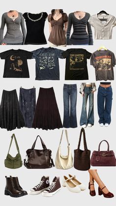 Autumn Grunge Outfits, Grunge Outfits For School, Autumn Grunge, Types Of Clothes, Y2k Grunge Outfits, Outfits For School, Cute Everyday Outfits