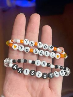 So High School Bracelet, Eras Tour Bracelets Ttpd, Eras Tour Bracelet Ideas Clay Beads, Midnights Bracelet Ideas, Funny Beaded Bracelets, Eras Tour Bracelets Ideas Funny, Unhinged Eras Tour Bracelets, Best Friend Matching Bracelets, Friendship Bracelets Taylor Swift Ideas