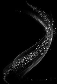 an abstract black and white photo with sparkles on it's side, in the shape of a curved curve