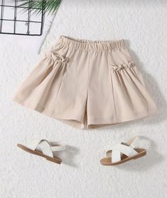 Kids Fashion Wear, Kids Summer Dresses, Dress Patterns Diy, Shein Kids, Wide Leg Shorts, Kids Dress Wear, Shorts Outfits Women, Baby Dress Design