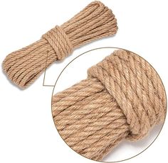 a rope is shown on the side of a white background with an image of it