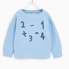 Zara Baby 9m-12m Soft Cotton Sweater New W/Tag $22. Zara Baby, Cotton Sweater, Kids Shirts, Shirts Tops, Kids Shop, Color Blue, Graphic Sweatshirt, Zara, Vogue