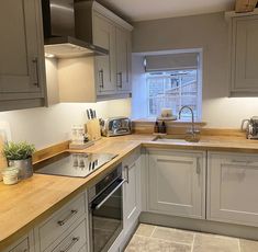 the kitchen is clean and ready for us to use in its new owner's home