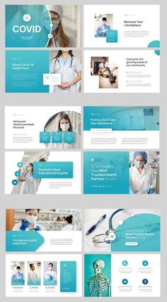 the medical powerpoint presentation is displayed in blue and white colors, with an image of doctors