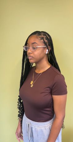 Side Part Braids Knotless, Side Part Braids Black Women, Knotless Box Braids Mid Back Length, Braids For Black Women Medium, Braids Mid Length, Side Part Knotless Braids, Side Part Box Braids, Side Part Braids, Black Knotless Braids