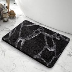 a bathroom rug with an animal design on it