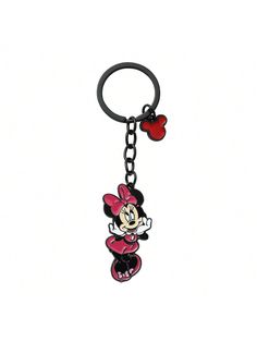 a mickey mouse keychain with a heart on it