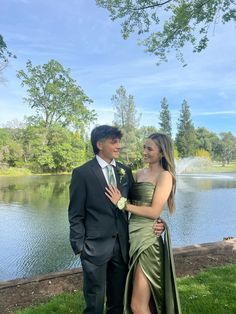 #greenpromdress #prom #promdress #prompose #sagedress Couples Prom Dresses, Couple Poses Reference Formal, Prom Dresses With Boyfriend, Green Hoco Dress Couple, Prom Color Schemes For Couples, Sage Green Prom Couple Outfit, Green Tux Prom, Suits And Boots, Hoco Outfits Couple