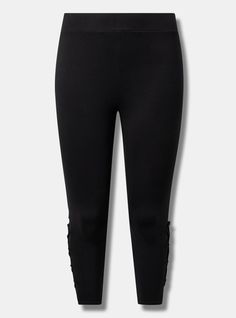 FIT Model is 5'10” wearing size 1. 24” inseam. 2” Signature waistband. Cropped silhouette. MATERIALS + CARE Premium stretch cotton knit fabric. Mesh detail: 80% nylon, 20% spandex. 95% cotton, 5% spandex. Machine wash cold. Tumble dry low. . Imported. DETAILS Elastic waistband. Mesh detail at back of leg. . The best plus size women's signature waist crop mesh back legging hosiery & socks in deep black made of premium. Torrid is your destination for cozy fall and winter clothes to keep you warm a Deep Black, Bottom Clothes, Cozy Fall, Winter Clothes, Cotton Knit, Stretch Cotton, Knit Fabric, Fitness Models, Winter Outfits