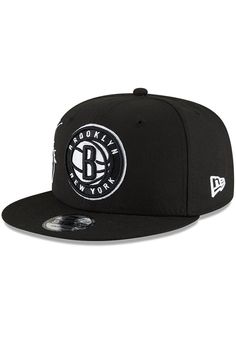 Wear your Nets style with pride in this Brooklyn Nets New Era Black NBA Backhalf 9FIFTY Snapback Hat! This Nets Snapback Hat features a front embroidered team logo on a structured polyester crown with flat visor and snap closure. Dunk 'em, Nets! Front embroidered logo, Fashion alternate colorway, Side New Era Flag, Back plastic snapback, Adjustable closure, Polyester material, Polyester, Wipe clean with cloth or cleaning kit, 4 Black Hip Hop Snapback Hat With Embroidered Logo, Curved Bill Snapback Hat With Embroidered Logo For Streetwear, Adjustable Embroidered Snapback Hat, Streetwear Trucker Hat With Embroidered Logo And Flat Bill, Logo Snapback Hat With Curved Bill For Streetwear, Snapback Baseball Cap With Logo For Streetwear, Logo Snapback Baseball Cap For Streetwear, Streetwear Hats With Embroidered Logo And Flat Crown, Adjustable Flat Bill Snapback Hat With Embroidered Logo