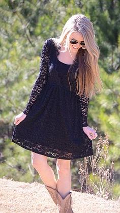 Amour Dress :: NEW ARRIVALS :: The Blue Door Boutique Dress And Cowboy Boots, Simple Sweaters, Casual Date Night, Country Dresses, Timeless Dress, Ooh La La, Blue Door, Wearing Dress, Boutique Clothing