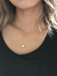 "Beautiful and delicate dainty gold filled necklace, perfect for everyday wear. This nugget pendant necklace in 14k gold filled with sterling silver. Necklace Length: 15 1/2\" + extension 2\" ♥Shipping♥✈ It will take approx 3-5 business days to US, and 1 - 2 weeks to all of the countries. All orders would be shipped it out within 1 to 2 business days. ♥GREETINGS♥ If you are buying gifts for someone and have them mailed to the person directly, we are always happy to add a personal greeting for yo Simple Gold Charm Necklace In 14k Gold Filled, Simple Gold Charm Necklace 14k Gold Filled, Minimalist Yellow Gold Charm Necklace As Gift For Mom, Minimalist Yellow Gold Charm Necklace For Mom, Minimalist Gold Charm Necklace For Mom, Minimalist Everyday Initial Necklace With Birthstone, Minimalist 14k Gold Filled Necklace As Gift For Mom, Minimalist 14k Gold Filled Necklace For Mom, Gold Dainty Initial Necklace For Mom