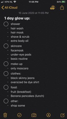 Glow Up Checklist In One Day, Glowup List, Glow Up In A Day, Tips For Glowing Skin, School Routine, Beauty Routine Tips, Self Care Bullet Journal