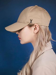 - 6 panel ball cap- Comfortable fit- 100% cotton material- Stud logo at side- Oversized fit- Long visor - Adjustable strap with buckle  - Stitching at curved visor- Unisex itemMeasurements(in.) - Head girth : 22in.~23.6in. / Height : 4.3in. / Visor length : 3.14in.Composition & Care- Outshell :100%cotton- Hand-wash only / Please check the care label.Designer- Made in Korea- by VARZAR- Style#: 300954863 Trendy Beige Baseball Cap With Curved Brim, Trendy Beige Baseball Cap With Curved Visor, Beige Baseball Cap With Curved Visor, Classic Beige Visor Dad Hat, Beige Baseball Cap With Curved Brim, Classic Beige Dad Hat With Curved Visor, Casual Beige Baseball Cap With Curved Visor, Adjustable Beige Dad Hat With Curved Visor, Beige Adjustable Visor Baseball Cap