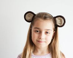 Monkey Headband, Children's Monkey Head Band, Monkey Ears Photo Prop, Pretend Play, Jungle Animal Monkey ears headband made of polar fleece fabric inserted on a plastic diadem tiara. Comes off easily for washing. For more animal headbands please check out this section here: https://www.etsy.com/shop/oKidz?section_id=15482496 Monkey Costume Diy, Monkey Headband, Moana Halloween Costume, Snail Costume, Winnie The Pooh Costume, Monkey Costume, Monkey Party, Monkey Costumes, Pet Monkey