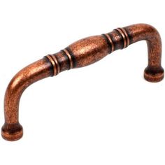 a close up of a wooden handle on a white background