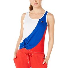 Nwt!! Change Up Your Top Routine With This Cool Colorblocked Top From Tommy Hilfiger Sport, A Sleeveless Scoop-Neck Design Finished With A Playful Knotted Hem! -Relaxed Fit; Hits At High Hips -Scoop Neckline -Knot Detail At Hem -Cotton/Polyester -Machine Washable Casual White Color Block Tank Top, White Color Block Tank Top For Summer, Tommy Hilfiger Casual Sports Tops, White Sleeveless Color Block Tank Top, White Color Block Sleeveless Tank Top, Blue Color Block Sleeveless Top, Tommy Hilfiger Sporty Summer Tops, High Hips, Matching Family Outfits