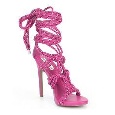 Steve Madden Nwt Sz 6 Pink Barbiecore. Balletcore. Lace Up Shoelace Style Laces Stiletto Sandal Style Steve Madden Heels, Aesthetic Shoes, Stiletto Sandals, Cute Sandals, Pink Heels, Heel Sandal, Pink Shoes, Sandal Fashion, Dress Sandals