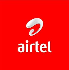 the airtel logo on a red background