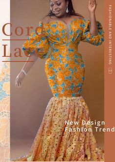 Fitted Yellow Lace Dress, Yellow Fitted Lace Dress, Yellow Lace Patchwork Dresses, Yellow Lace Dresses With Lace Patchwork, Latest Cord Lace Styles, Latest Lace Styles, African Elegance, Ankara Dress Designs, Nigerian Lace Styles Dress