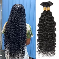 PRICES MAY VARY. 💎Top Grade Hair Material: The human hair for braiding is made of 100% unprocessed 10A Brazilian virgin human hair, free from chemicals, odors, and is clean and soft. Natural and healthy, soft and elastic, full and dense. 💎Hair Quality: Water Wave Bulk Human Hair for Micro Braids can be bleached, dyed, permed and styled; Longevity; Pre-Stretched Smooth ends; No Tangle & No Shedding; No Smell & Chemical Free & Itch Free; After being braided, human braiding hair can last for seve Box Boho Braids, Hair Braids Styles, Head Braids, Human Hair Braids, Wavy Braids, Styling Braids, Dense Hair, Head Braid, Human Hair For Braiding