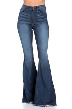 Experience the timeless vintage and retro fashion of our logan bell bottom women's jeans crafted from a blend of luxurious 52% rayon, 26% cotton, 21% polyester and 1% spandex. perfect for any wardrobe, these stylish dark denim jeans are a must-have for any style-conscious woman. Luxury Dark Wash Stretch Bottoms, Luxury Denim Flares, Luxury Dark Wash Denim Pants, Luxury Denim Flare Jeans For Women, Luxury Dark Wash Full-length Pants, Luxury Casual Flare Denim Jeans, Luxury Casual Bottoms In Dark Wash, Luxury Full Length Denim Bottoms, Bell Bottom Pants Denim