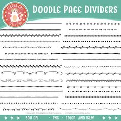 the doodle page dividers are available in various sizes and colors, including one for each