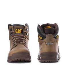 Lightweight, sturdy and comfortable work boots to get you through the day. The CAT Footwear Mobilize Alloy Toe men's work boots feature an alloy safety toe that protects against impact and compression, offering the strength of a steel toe in a lightweight and more compact format. Plus, you'll get more out of your day with the comfortable, anti-odor sockliner. With EH Protection and a slip-resistant outsole, you can keep safe in various working conditions. Alloy Safety Toe Rated ASTM F2413-18 I/7 Rugged Impact-resistant Work Boots For Outdoor, Rugged Leather Waterproof Boots With Shock Resistance, Rugged Impact Resistant Work Boots For Outdoor, Rugged Steel Toe Work Boots For Outdoor, Leather Work Boots For Safety With Impact Resistance, Brown Shock Resistant Boots With Round Toe, Rugged High-top Shock Resistant Boots, Leather Impact Resistant Boots For Construction, Industrial Leather Work Boots With Steel Toe