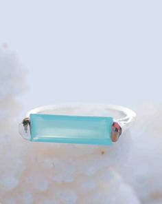 Carine Ring ~ Aqua Chalcedony ~ Sterling Silver 925 ~ MR234 Aqua Chalcedony Ring, Handmade Boho Jewelry, Garnet Red, Chalcedony Ring, Rose Quartz Earrings, Green Garnet, Aqua Chalcedony, Turquoise Rings, Gems Jewelry