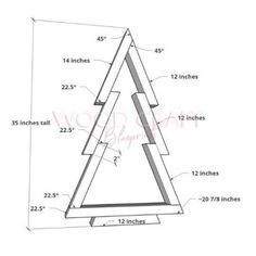 a drawing of a triangle shaped object with measurements