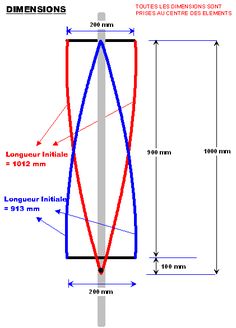 a diagram showing the height and width of a tall pole with measurements for each section