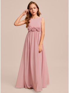 JJ's House 3D Floral Chiffon Scoop Sweet 16 Junior Bridesmaid Dresses Spring Summer A-line Back Zip Blush Floor-Length Pink Sleeveless Junior Bridesmaid Dress. #JJ's House #3DFloral #Chiffon #Scoop #Sweet16 #JuniorBridesmaidDresses #Spring #Summer #Aline #BackZip #Blush #FloorLength #Pink #Sleeveless #JuniorBridesmaidDress Junior Bridesmaid Dresses Jj'shouse, Junior Bridesmaid Dresses Blush, Floral Junior Bridesmaid Dresses, Bridesmaid Dresses Spring, Ella Jane, Spring Bridesmaid Dresses, Junior Bridesmaids, Junior Bridesmaid Dress, Pink Formal Dresses