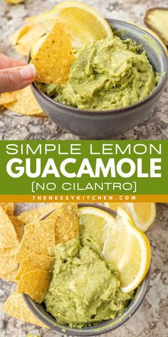 Whip this homemade guacamole without cilantro! It's an easy game day food in just 10 minutes. With a fresh lemon twist, this simple tailgating recipe for a no-cilantro guacamole is one of the best football appetizers! Authentic Guacamole Recipe, Mexican Dip, Homemade Guacamole Recipe, Avocado Guacamole, Sauces Recipes, Guacamole Recipe Easy, Vegetable Dip, Healthy Appetizer, Fresh Guacamole