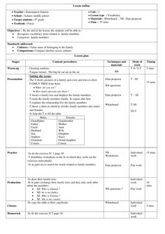 a sample lesson for students to use in the classroom