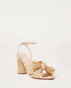 Color: Gold Loeffler Randall Shoes, Bow Heels, Beautiful Gift Wrapping, Ivory Pearl, Heeled Sandal, Loeffler Randall, Gold Heels, New Sneakers, Leather Pieces