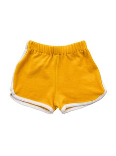 These retro 70s style terry cloth jogger shorts are made with 100% cotton loop terry fabric. Very popular in the 70s and super comfy for every day play. Features: 100% cotton loop terry dyed with low impact dyes Super soft and comfy with an elastic waistband *This item was designed, dyed, cut, and sewn in Los Angeles:) *These overalls were made with deadstock 100% cotton loop terry. We then had it locally dyed with low impact dyes. All Joonbird items are proudly made in the USA! We are happy to Retro Kids Clothes, 70s Shorts, Colorful Clothes, Retro Baby, Retro Kids, Retro Shorts, Unique Baby Gifts, 70s Style, Baby Shorts