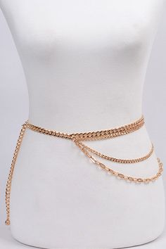 Multi Strand Chain Belt 55" Long Claw Clip Closure ~ Can Be Adjusted To Fit Multiple Sizes 2 Sizes & Styles Of Chain Available In Gold & Silver Luxury Gold-tone Chain Belt, Cheap Party Waist Chain With Adjustable Chain, Casual Goth, Side Belt, Chain Belts, Gold Belts, Fashion Belts, Korean Girl Fashion, Belly Chain