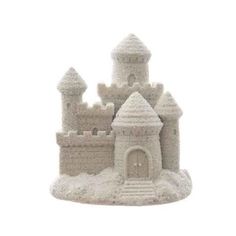 a sand castle is shown on a white background