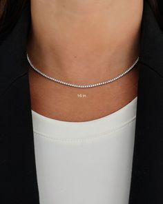 Why We Love It: Round diamonds are delicately placed in a classic, 4-prong setting, creating a style that will stand the test of time. We love layering this with other necklaces to dress up a casual daytime look, and, of course, giving this piece a solo moment on a special occasion. Shop the full Tennis Collection. Normal Body Temperature, Necklace Length Guide, Bracelet Size Chart, Diamond Tennis Necklace, Kids Rings, Kids Bracelets, Size Chart For Kids, Kids Earrings, Tennis Necklace