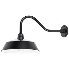 an image of a black wall light with white lights on the side and one arm