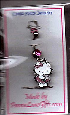 the hello kitty key chain is on display