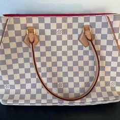 Damier Azur Handbag Limited Edition Designer, Barely Used, No Longer Sold. Spacious Compartments , Side Snaps, Hardware At Bottom. Matching Wallet Sold Separately. Designer White Coated Canvas Shoulder Bag, Designer White Coated Canvas Bags, Everyday White Monogram Canvas Shoulder Bag, White Monogram Canvas Shoulder Bag, White Monogram Canvas Shopping Bag, Everyday White Monogram Canvas Bag, White Monogram Canvas Shoulder Bag With Double Handle, White Monogram Canvas Satchel Shoulder Bag, Designer White Monogram Canvas Shoulder Bag