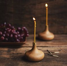 An oiled oak candle stick holder with delicate brass detail. Made from natural materials, this candle holder may slightly differ in pattern making each piece beautifully unique. The brass is left untreated allowing it to gently oxidize and patina over time. Designed to fit slim OVO Things candles. > HERE 2.9" x 3.3"Oiled Oak and BrassHandmade Made in Lithuania Brass Detail, Unique Candle Holders, Selling Candles, Wooden Candle Holders, Wood Turning Projects, Wooden Candles, Brass Candle Holders, Candle Dinner, Candle Spells