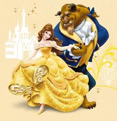 the beauty and the beast are dancing together